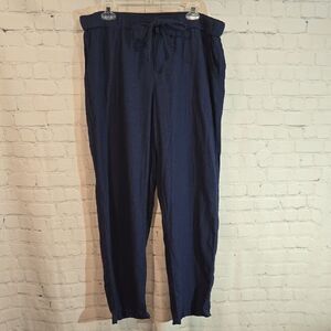 Liz Claiborne Navy Blue Linen Blend Pants